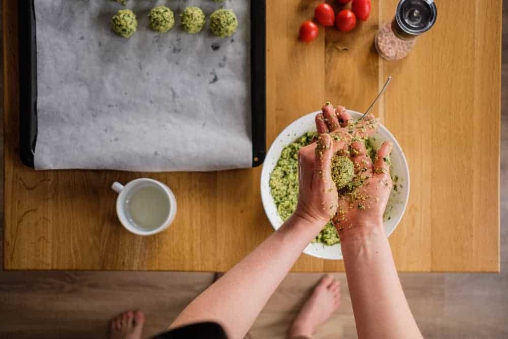 Falafel preparation - Nosta restaurant Cork
