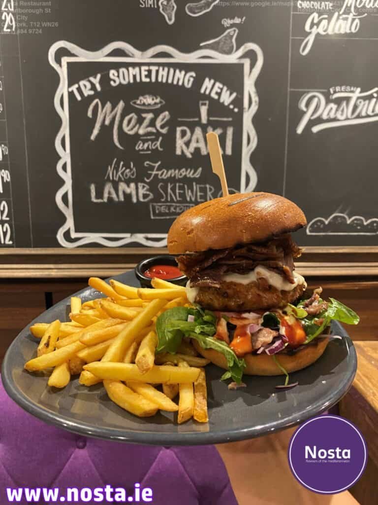 Niko's special burger - Nosta restaurant Cork City centre